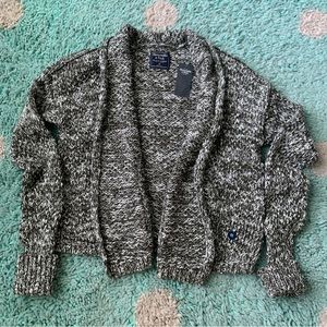NWT Abercrombie Cardigan Sweater Green White Women XS Knit Soft Open Marled